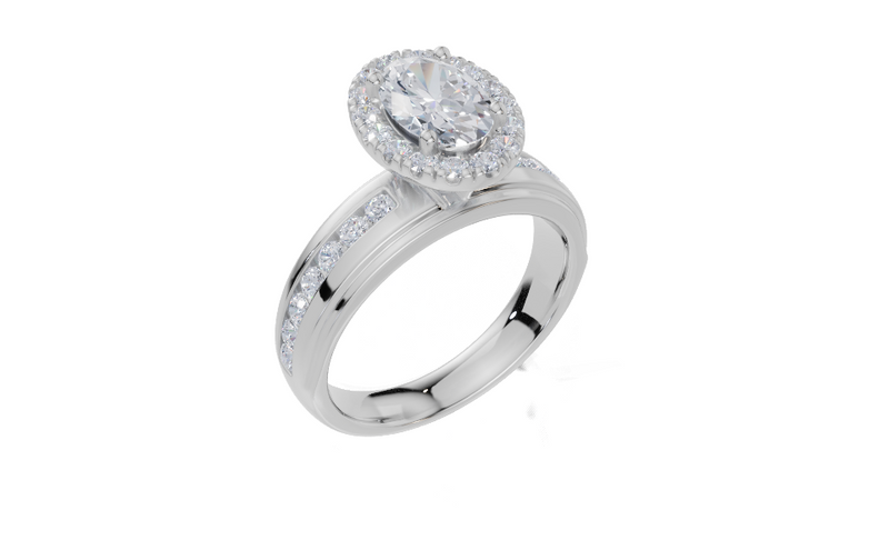 18ct White Gold Oval Cut 1.60 Carat tw of Diamond Ring