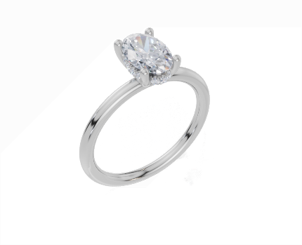 18ct White Gold Oval Cut 1.05 Carat tw of Diamond Ring