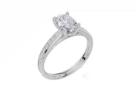 18ct White Gold Oval Cut 1.38 Carat tw of Diamond Ring