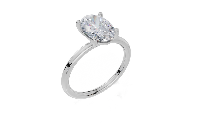 18ct White Gold Oval Cut 2.00 Carat of Lab-Grown Diamond Ring