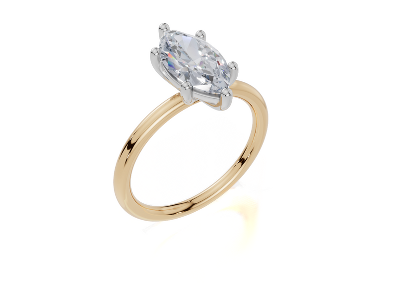 18ct Yellow Gold Marquise Cut 1.50 Carat of Lab-Grown Diamond Ring