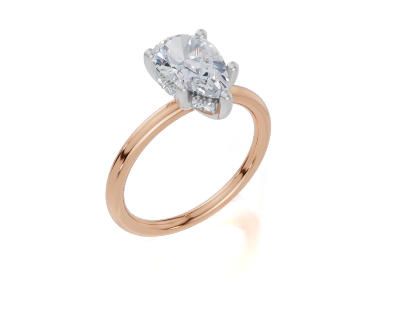 18ct Rose Gold Pear Cut 1.57 Carat tw of Lab-Grown Diamond Ring