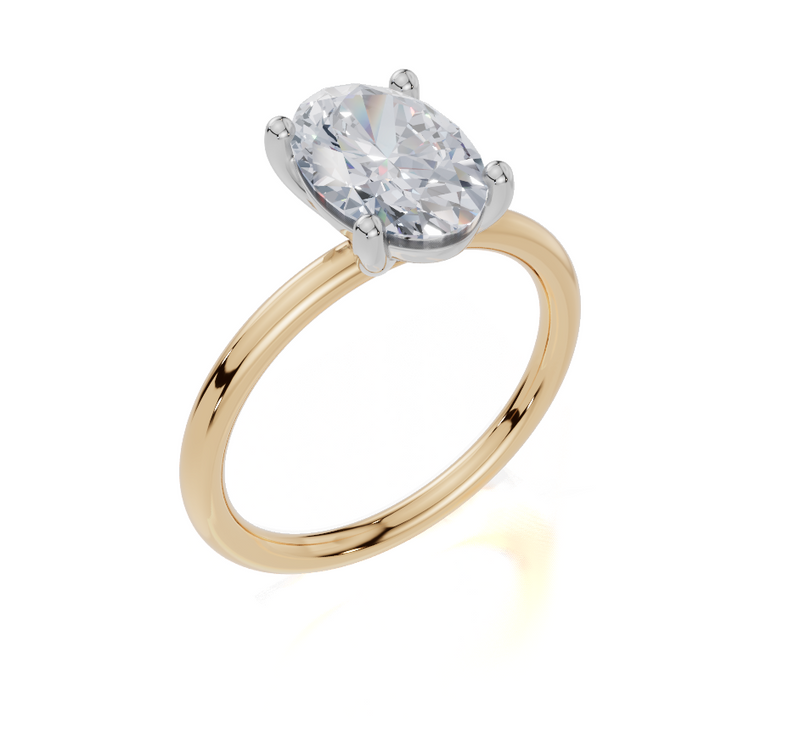 18ct Yellow Gold Oval Cut 2.00 Carat of Lab-Grown Diamond Ring