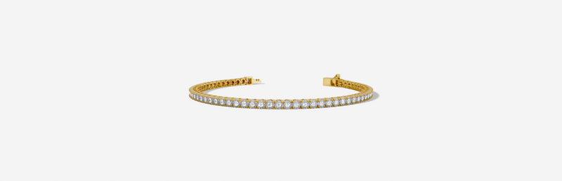 14Ct Yellow Gold Round Cut 1.00 Carat tw of Lab Grown Diamonds Tennis Bracelet