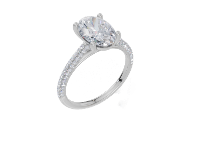 18ct White Gold Oval Cut 2.32 Carat tw of Lab-Grown Diamond Ring