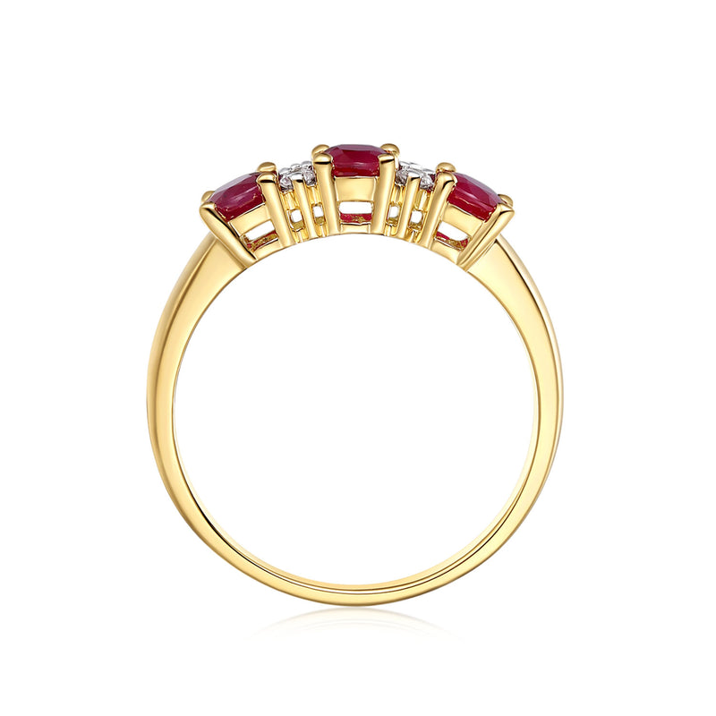 18ct Yellow Gold Oval Cut 5x4mm Natural Ruby Ring