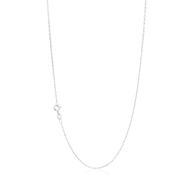 18ct White Gold 45cm Cable Square Chain