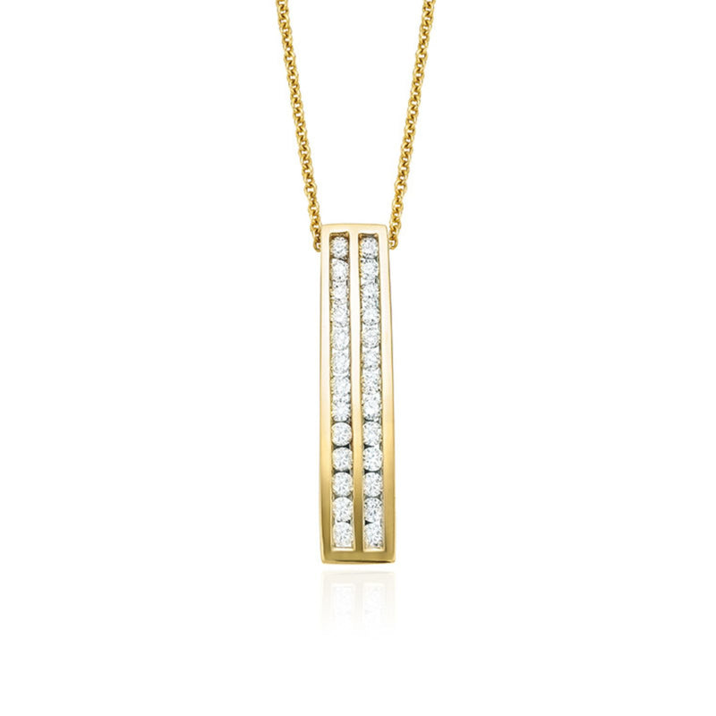 9ct Yellow Gold Round Cut 0.50 Carat tw of Diamonds Pendant