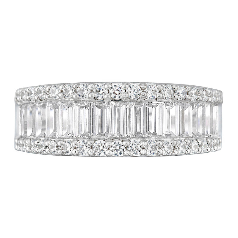 18ct White Gold Round Brillant & Baguette Cut with 1 1/2 CARAT tw of Diamonds Ring
