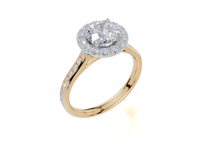 18ct Yellow Gold Round Cut 1.59 Carat tw of Diamond Ring