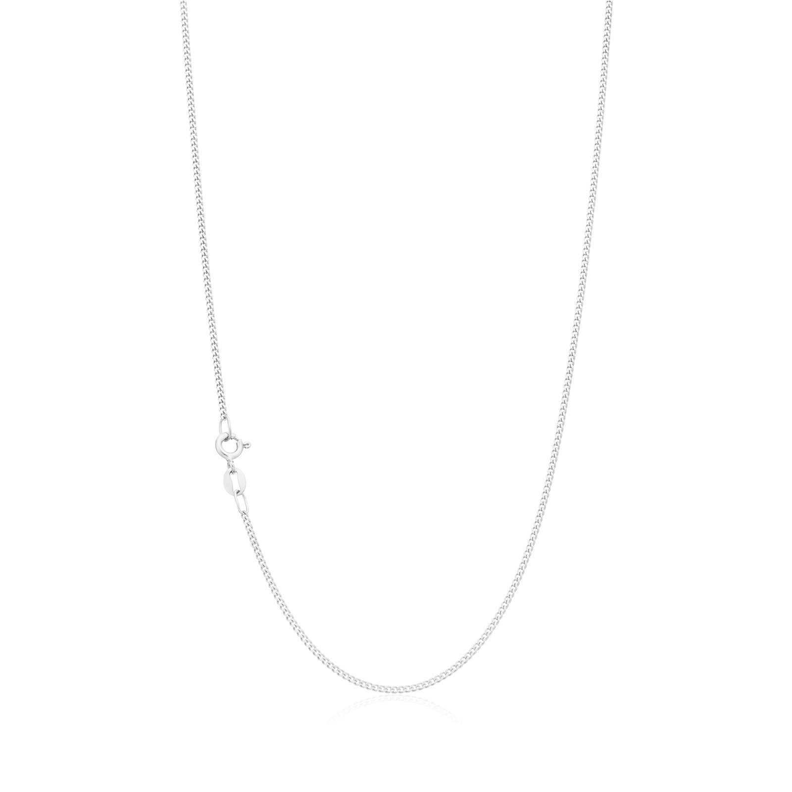 18ct White Gold 50cm Curb Diacut Chain