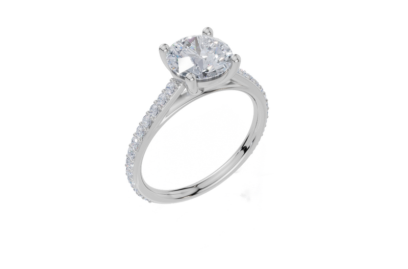 18ct White Gold Round Cut 1.82 Carat tw of Diamond Ring