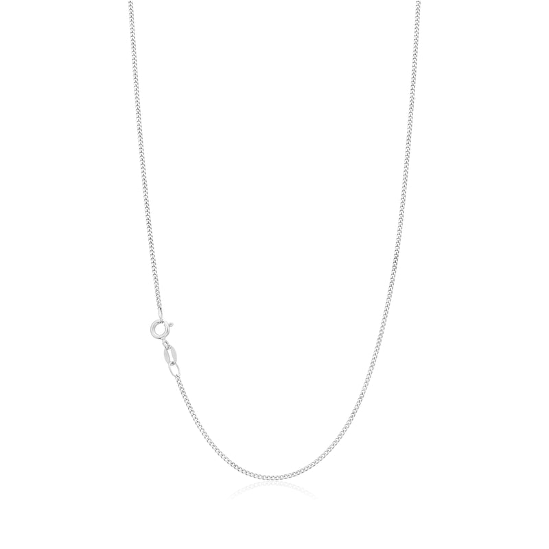 18ct White Gold 55cm Curb Diacut Chain