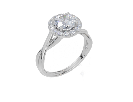 18ct White Gold Round Cut 1.27 Carat tw of Diamond Ring
