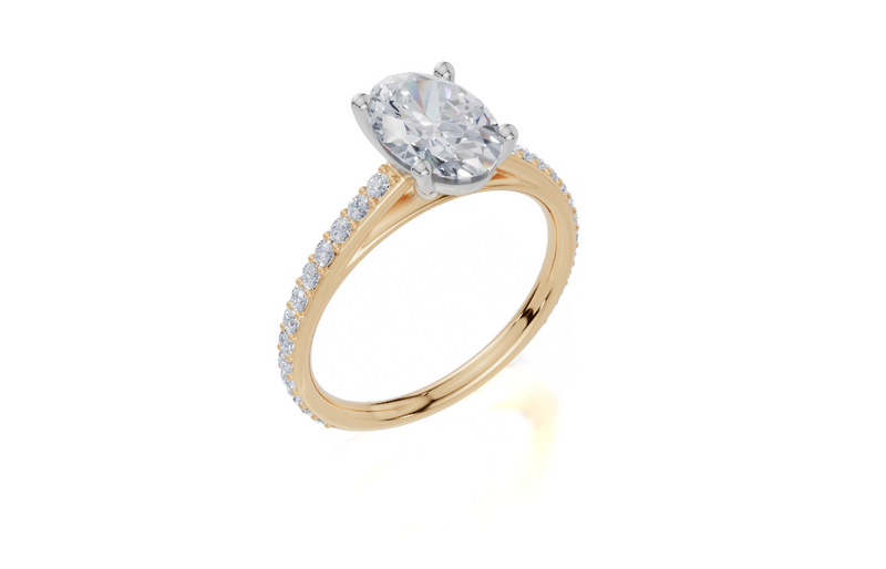 18ct Yellow Gold Oval Cut 1.82 Carat tw of Lab-Grown Diamond Ring