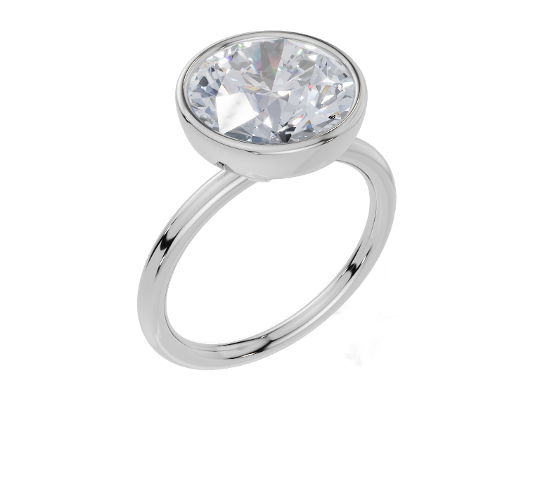 18ct White Gold Round Cut 4.00 Carat of Lab-Grown Diamond Ring