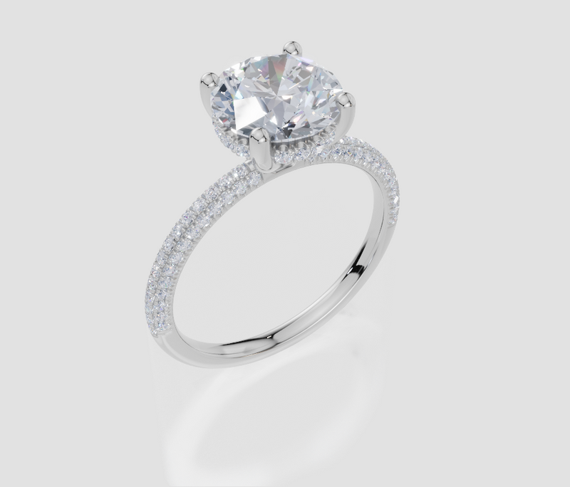 18ct White Gold Round Cut 2.40 Carat tw of Lab-Grown Diamond Ring