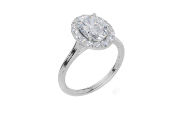 18ct White Gold Oval Cut 1.80 Carat tw of Lab-Grown Diamond Ring