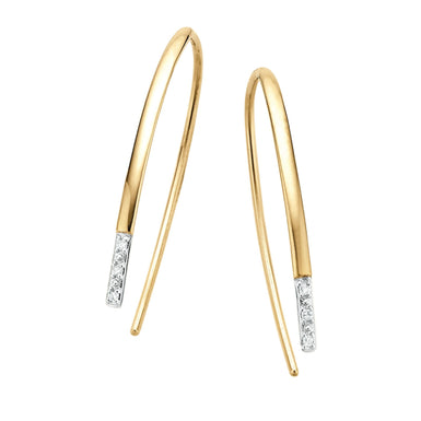9ct Yellow Gold 0.02 Carat tw Diamond Earrings