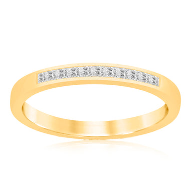 18ct Yellow Gold Princess Cut 0.15 Carat tw of Diamonds Ring