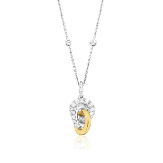 10ct White & Yellow Gold Round Brilliant Cut 0.50 carat tw Diamond Necklace