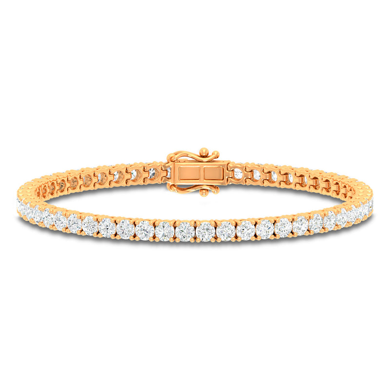 10ct Yellow Gold Round Cut 6.00ctw Diamond Tennis Bracelet