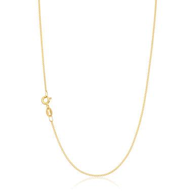 9ct Yellow Gold 45cm Curb 30 Gauge Diacut Chain