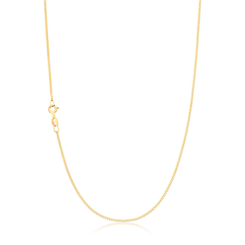 9ct Yellow Gold 50cm 40 Gauge Diacut Curb Chain