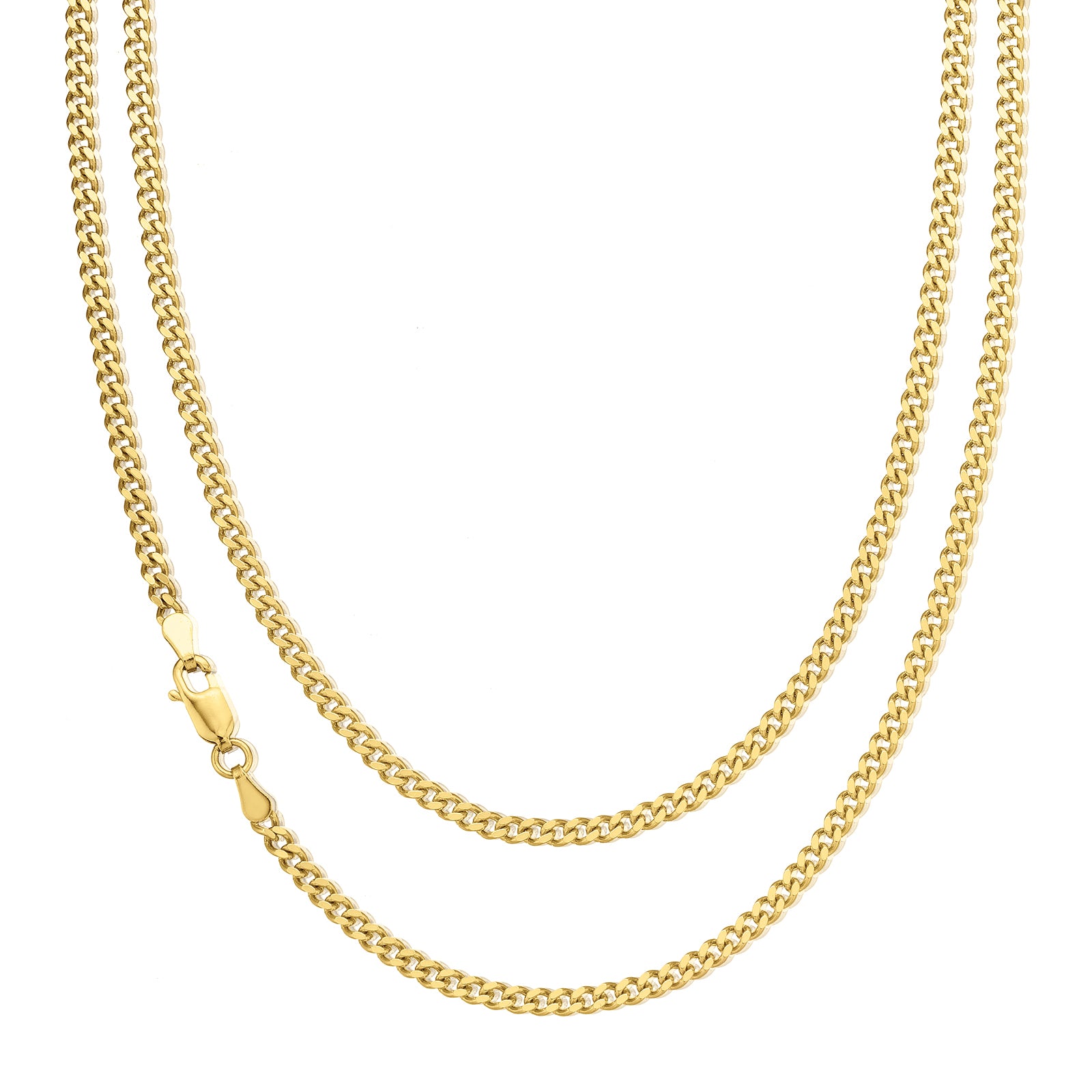 9ct Yellow Gold 50cm Curn 80 Gauge Diacut Chain