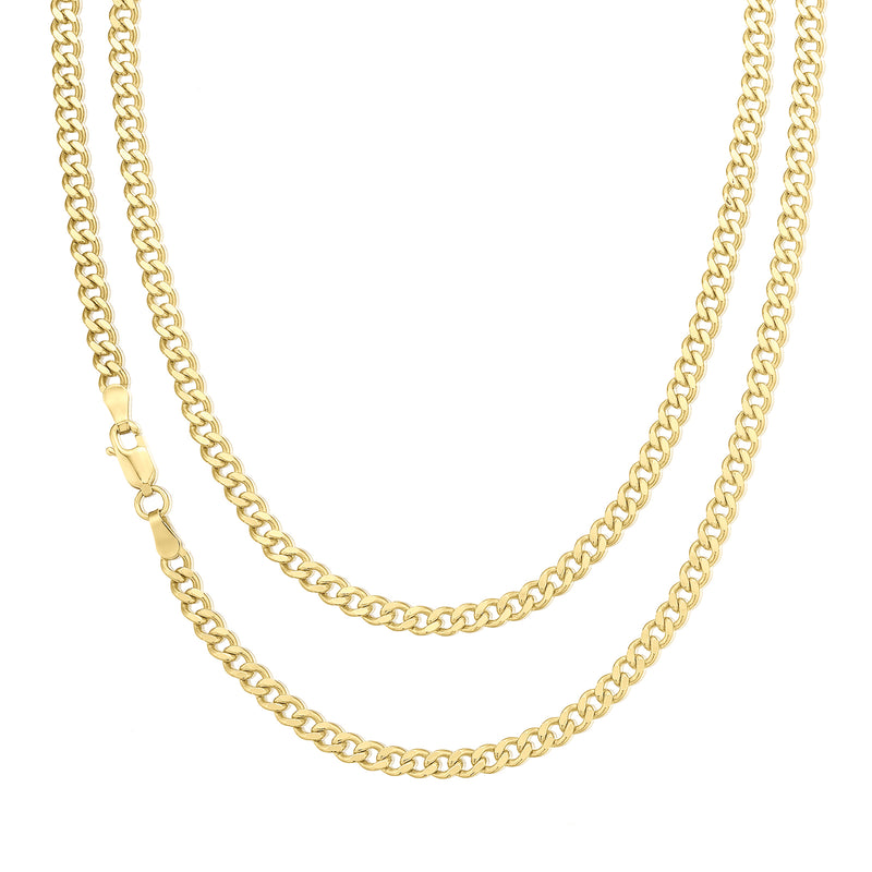 9ct Yellow Gold 50cm Long Curb 100 Gauge