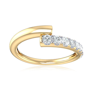 9ct Yellow Gold Round Brilliant Cut 0.25 Carat tw Diamond Dress Ring