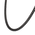 Stainless Steel Black Tone Round 60cm Black Sapphire Curb Chain