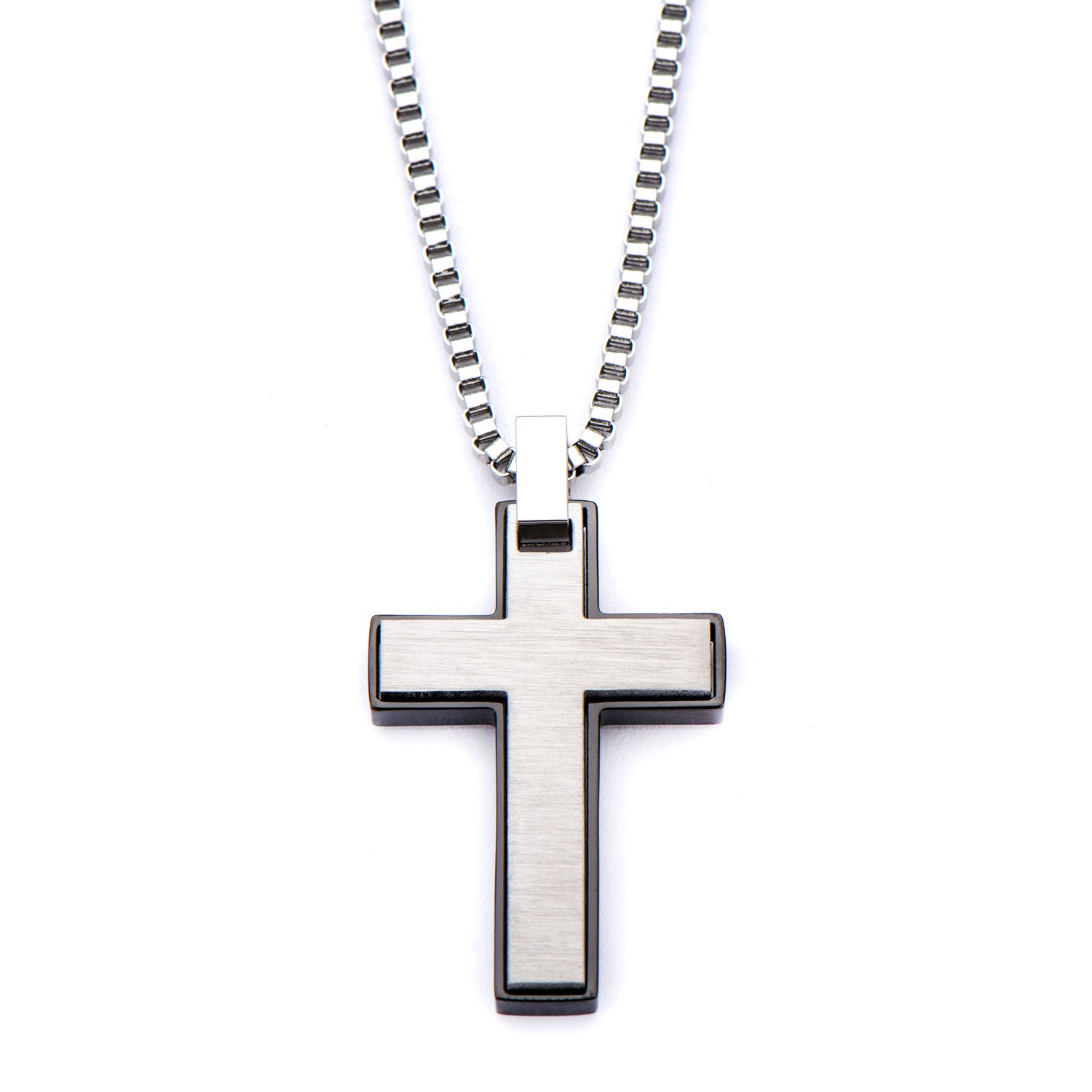 Stainless Steel 55cm Cross Pendant with Chain – Mazzucchelli's