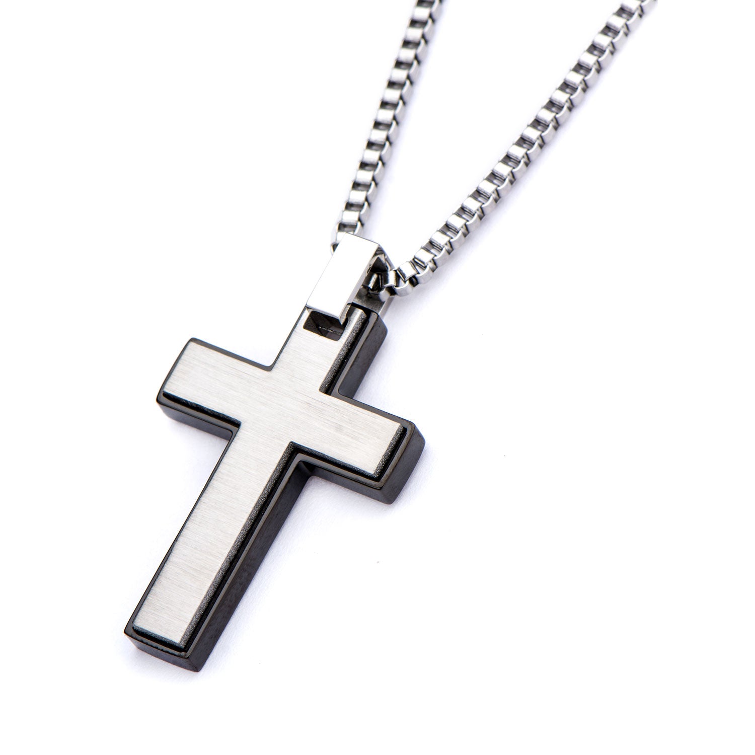 Stainless Steel 55cm Cross Pendant with Chain