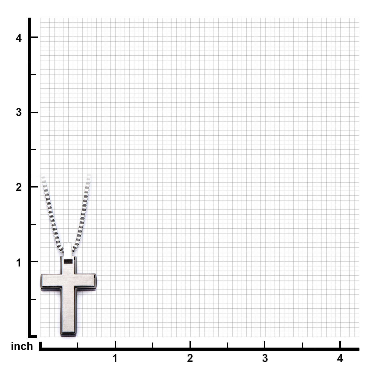 Stainless Steel 55cm Cross Pendant with Chain