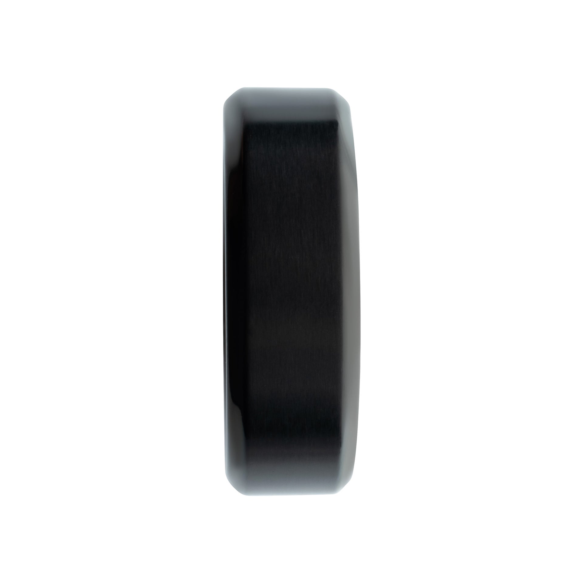 Stainless Steel Black Tone 8mm Matte Bevel Ring