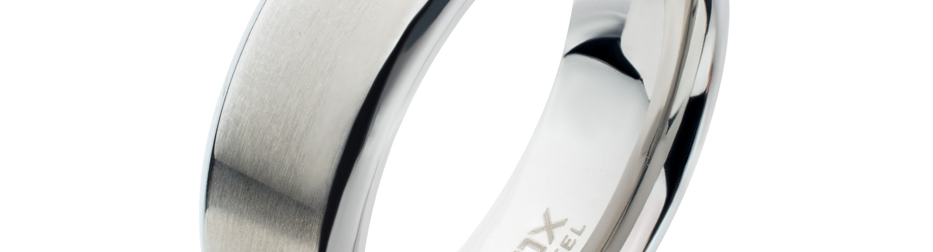 Stainless Steel 8mm Matte Bevel Ring