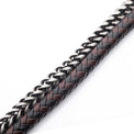Stainless Steel 21cm Leather Foxtail Double Bracelet