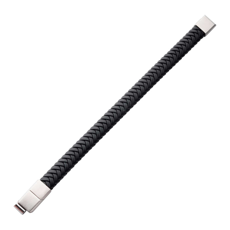 Leather 21cm Men's Black Bracelet