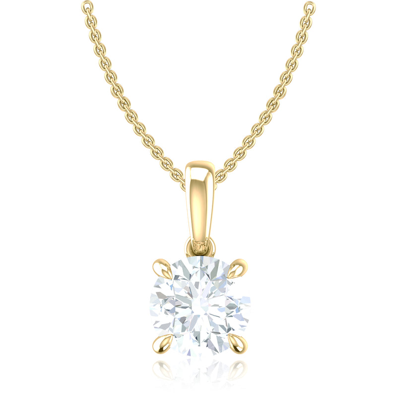 Promise 18ct Yellow Gold Round Cut 1.55 Carat tw Lab Grown Certified Diamond Pendant