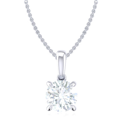 Promise 18ct White Gold Round Cut 1.55 Carat tw Lab Grown Certified Diamond Pendant