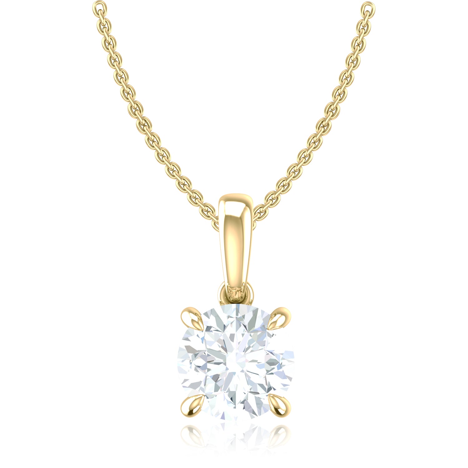Promise 18ct Yellow Gold Round Cut 1.05 Carat tw Lab Grown Certified Diamond Pendant