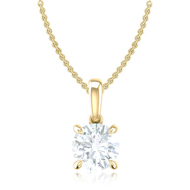 Promise 18ct Yellow Gold Round Cut 1.05 Carat tw Lab Grown Certified Diamond Pendant