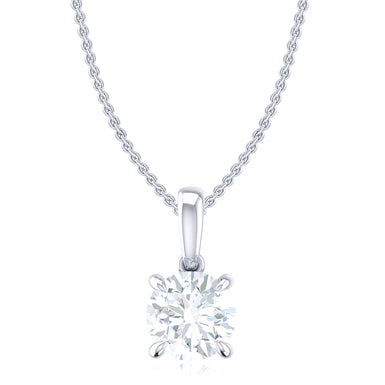 Promise 18ct White Gold Round Cut 1.05 Carat tw Lab Grown Certified Diamond Pendant