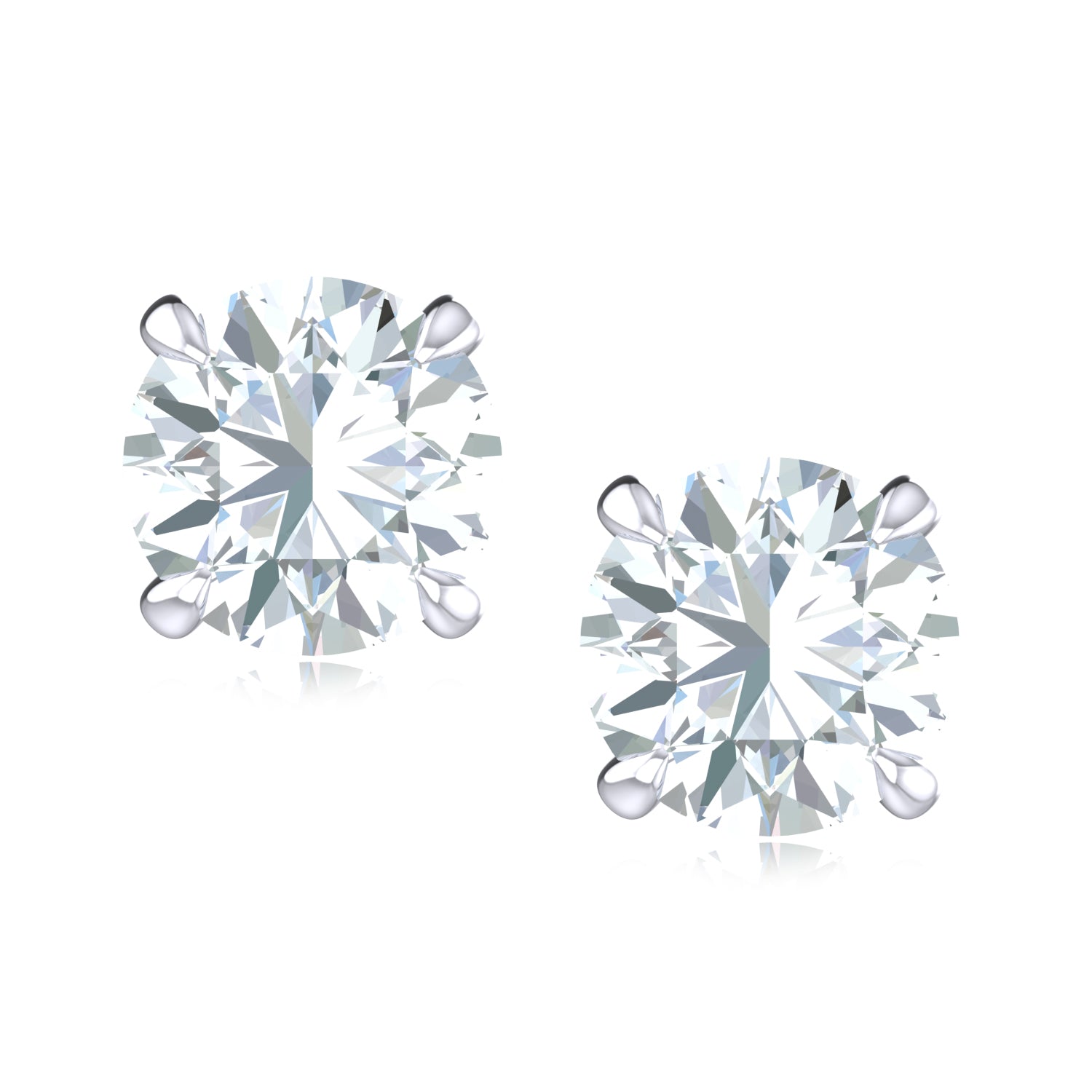 Promise 18ct White Gold Round Cut 2.15 Carat tw Lab Grown Certified Diamond Earrings