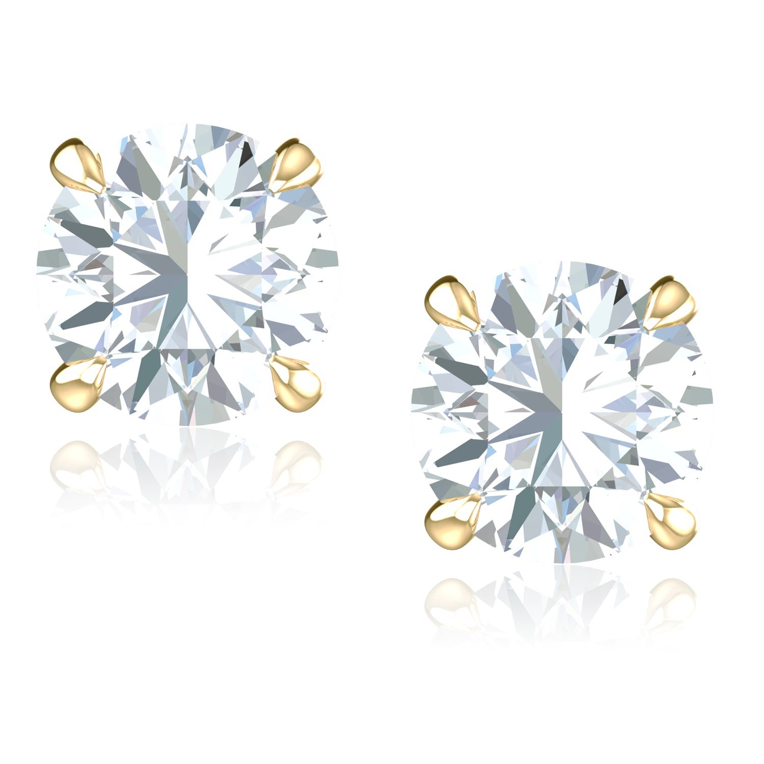 Promise 18ct Yellow Gold Round Cut 1.08 Carat tw Lab Grown Certified Diamond Earrings
