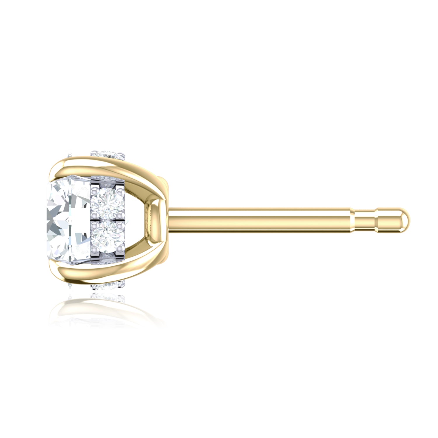 Promise 18ct Yellow Gold Round Cut 1.08 Carat tw Lab Grown Certified Diamond Earrings