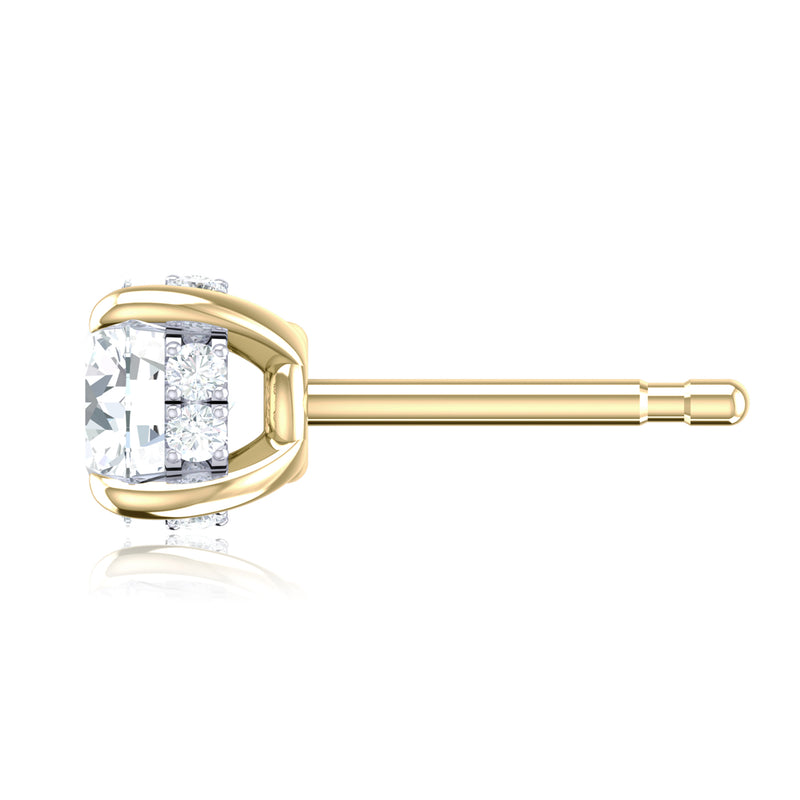 Promise 18ct Yellow Gold Round Cut 1.08 Carat tw Lab Grown Certified Diamond Earrings