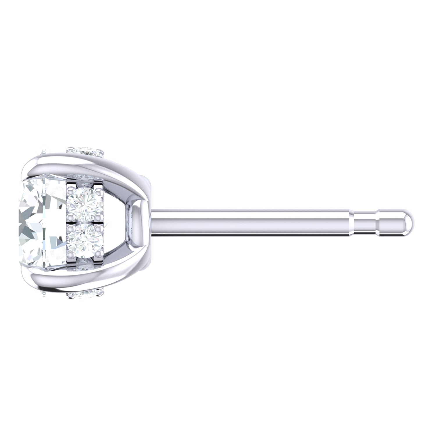 Promise 18ct White Gold Round Cut 1.08 Carat tw Lab Grown Certified Diamond Earrings