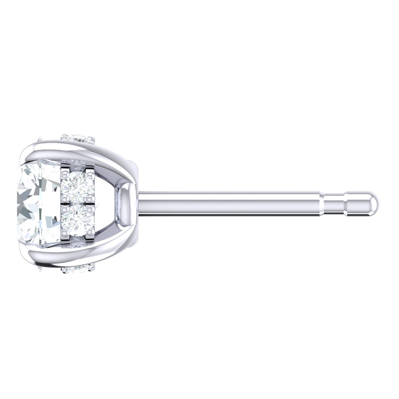 Promise 18ct White Gold Round Cut 1.08 Carat tw Lab Grown Certified Diamond Earrings